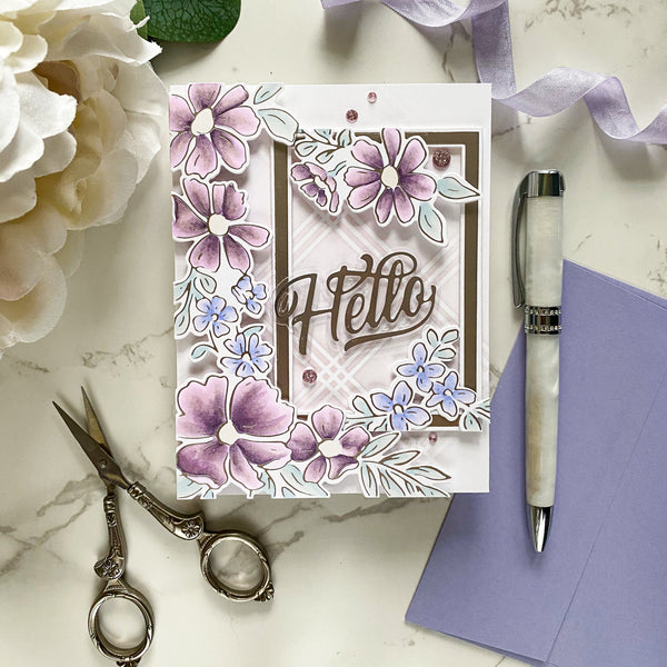 Floral Border hot foil – Pinkfresh Studio