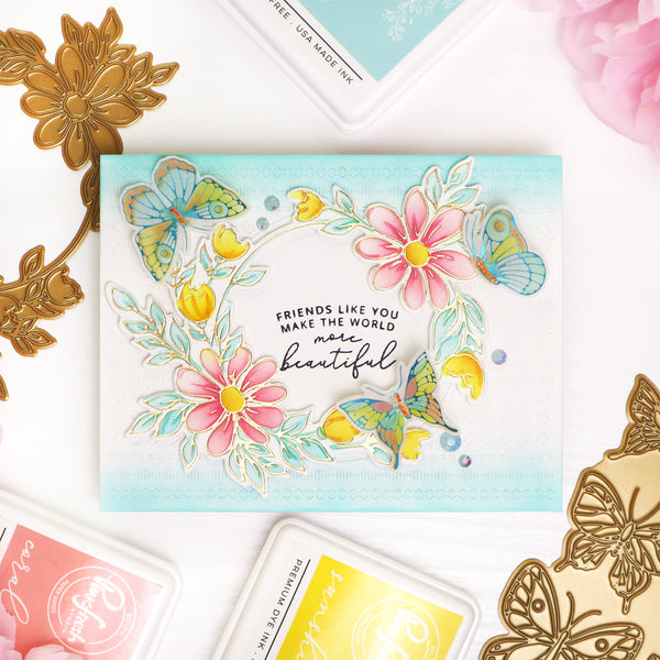 Small Butterflies hot foil plate – Pinkfresh Studio