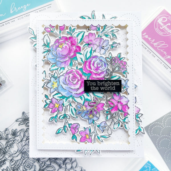 Pinkfresh Studio - Stencils - Indigo Roses