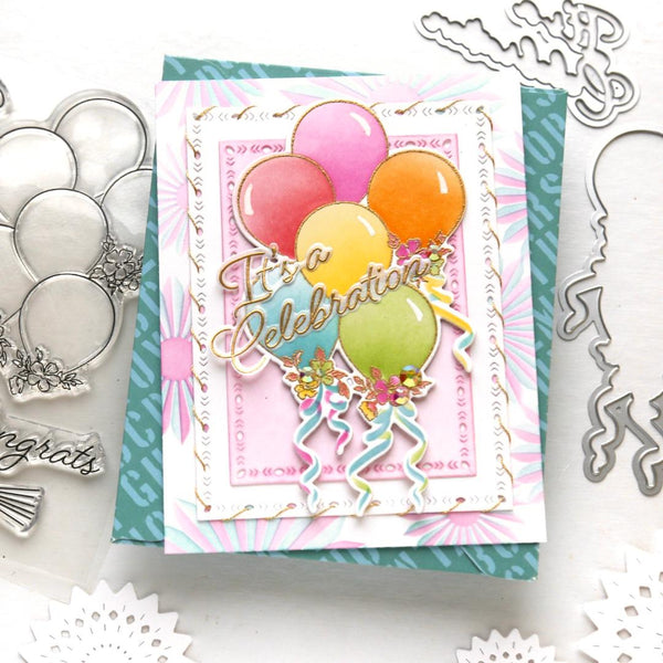 Ribbons & Balloons Stencil – Pinkfresh Studio