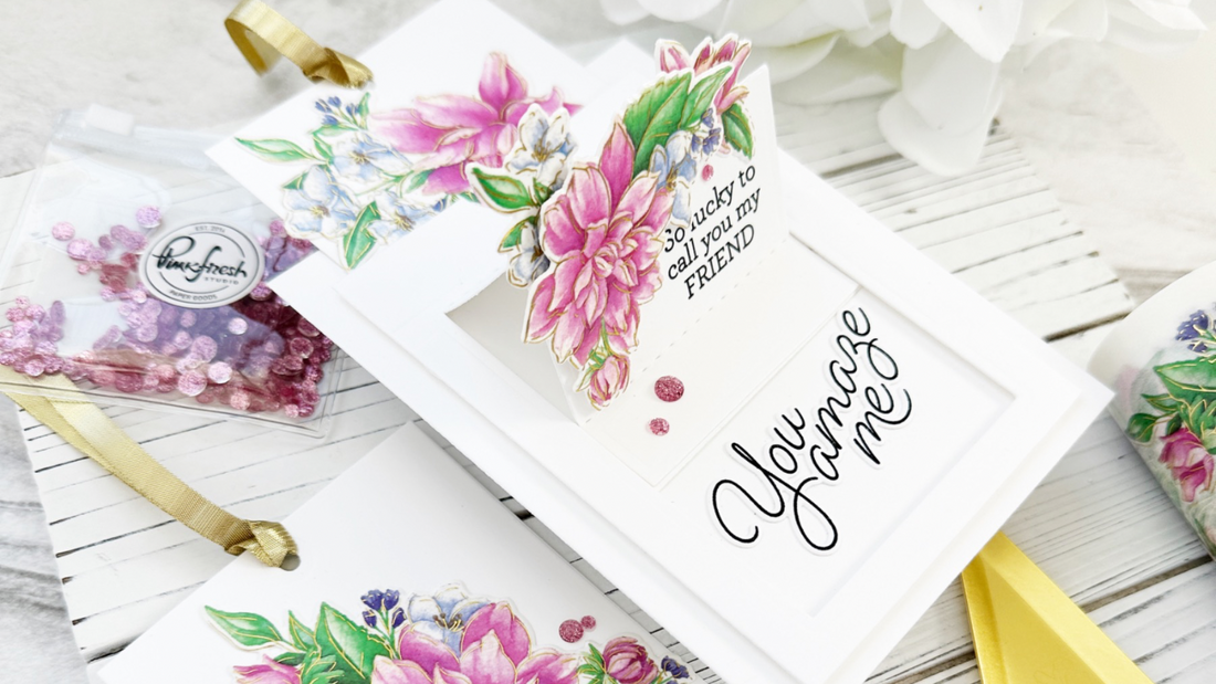 A2 Slider Card & Matching Tag | Cheryl Espie