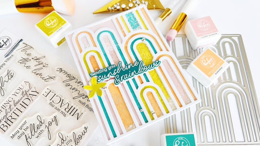 Elevated Rainbows Shaker Card | Kathleen Schmelz