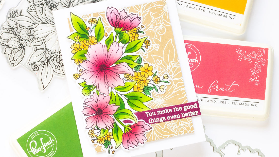 Cheerful Cosmos Bunch Card | Angela Simpson