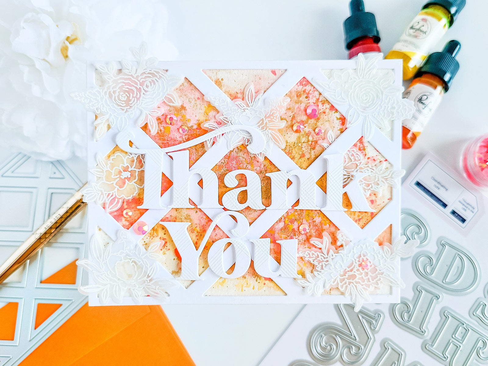 Thank You Card with Lea's + Heather's Alphabet Die Sets┃Yasmin Diaz ...