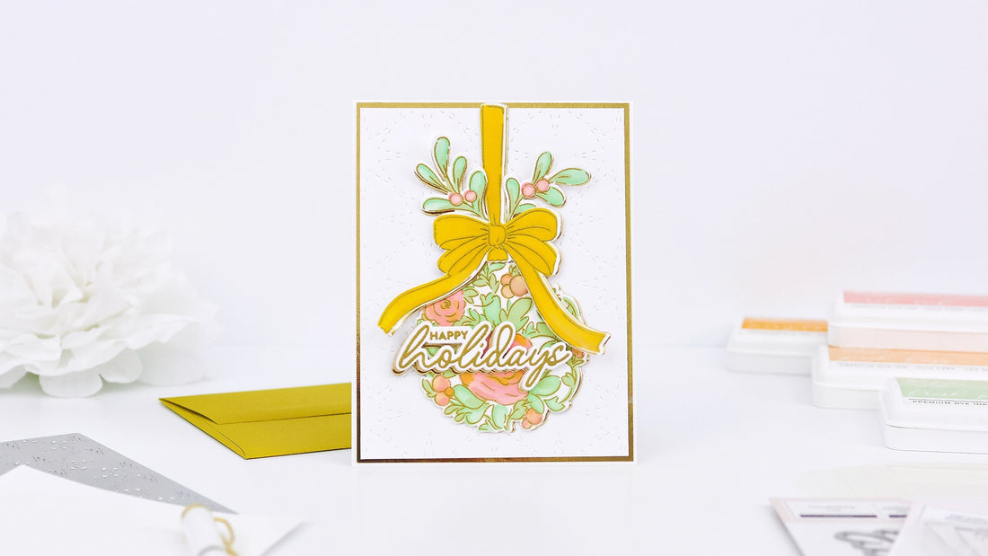 Holiday Floral Bauble Card Inspiration┃Yasmin Diaz