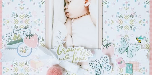 Layout using Happy Blooms | Maribel Gómez