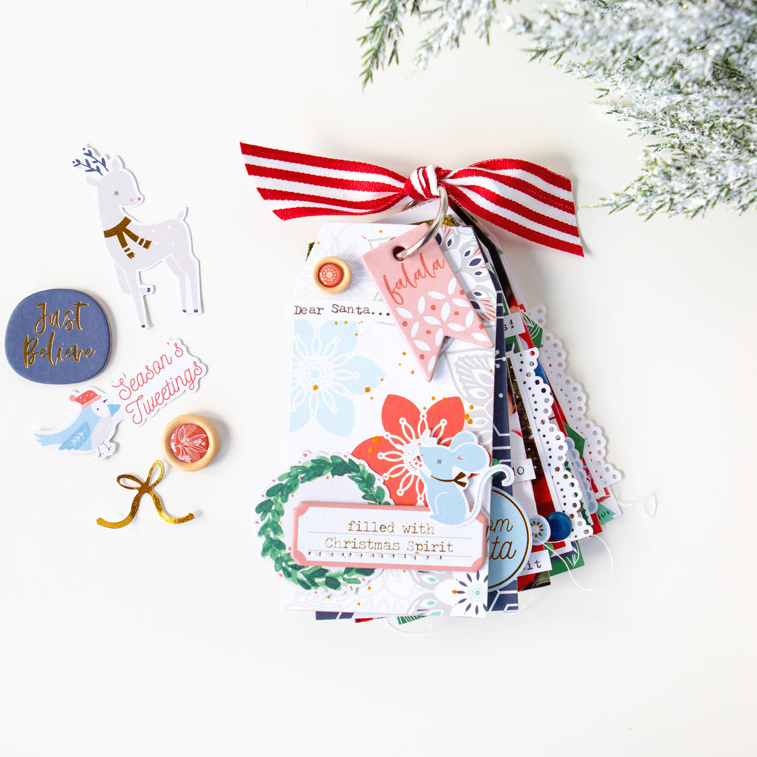 Dear Santa mini tag album, featuring Holiday Vibes