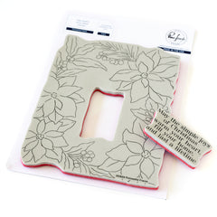 Poinsettia Frame cling stamp