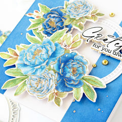 Peony Perfection: Blue washi