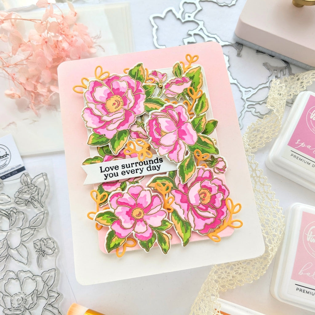 Peony Fantasy stamp – Pinkfresh Studio